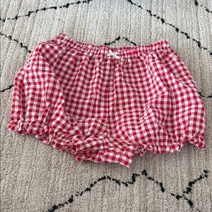 SHEIN Red Checkered High Waist Shorts